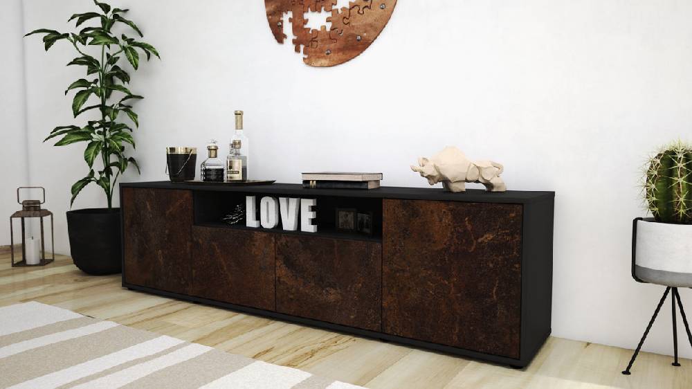Stil Zeit Möbel Lowboard Arianna, Rost (180x49x35cm) Exklusivangebot