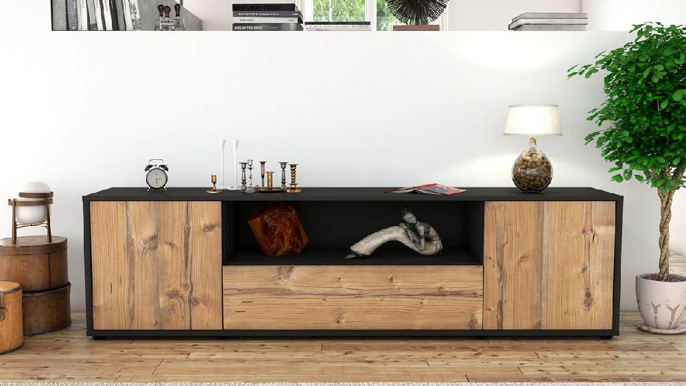 Stil Zeit Möbel Lowboard Arbnora, Pinie (180x49x35cm) Saisonschlussverkauf
