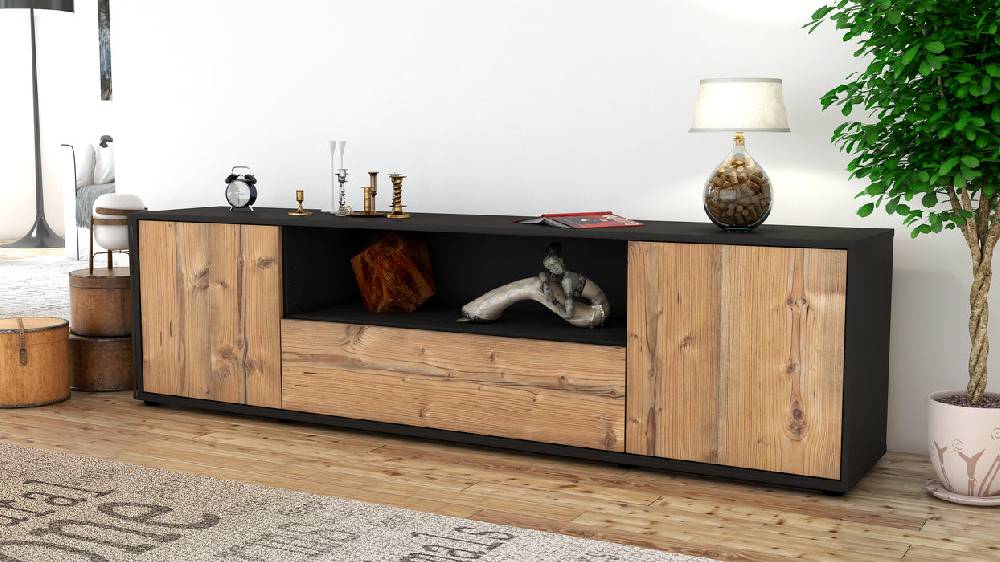 Stil Zeit Möbel Lowboard Arbnora, Pinie (180x49x35cm) Saisonschlussverkauf