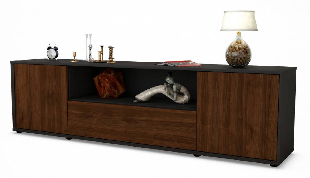 Stil Zeit Möbel Lowboard Arbnora, Walnuss (180x49x35cm)