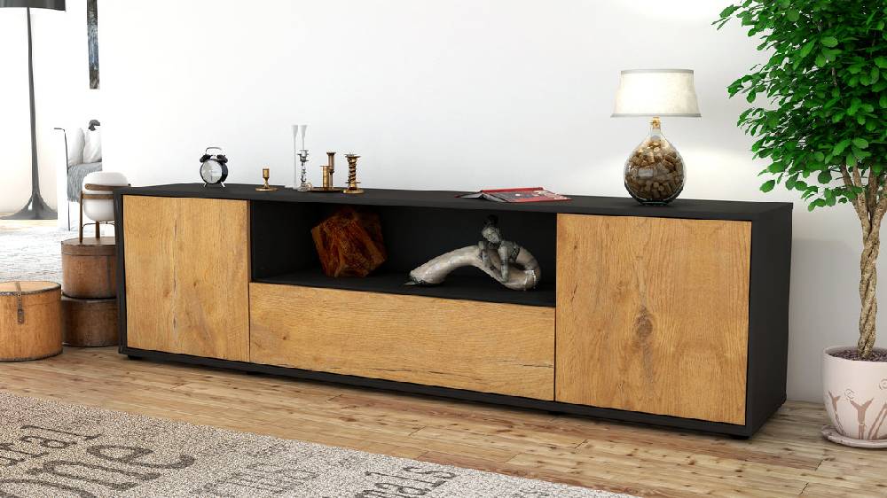 Stil Zeit Möbel Lowboard Arbnora, Eiche (180x49x35cm) Cyber Monday