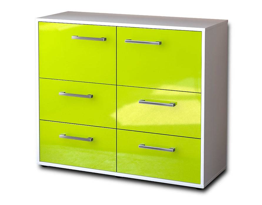 Stil Zeit Möbel Sideboard Dana, Grün mit Griffen (92x79x35cm)
