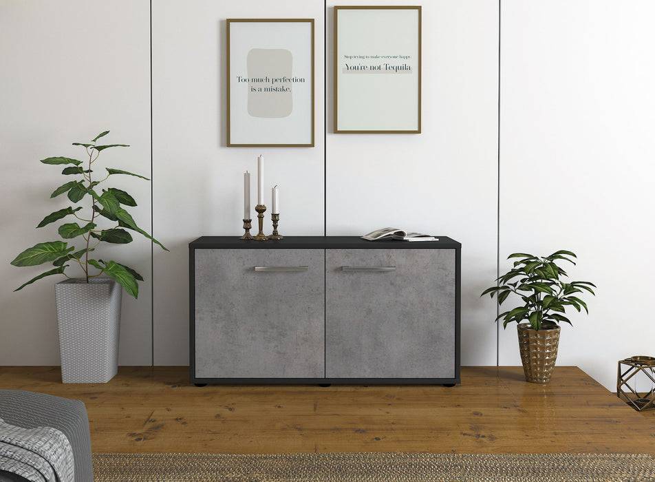 Stil Zeit Möbel Lowboard Ada, Beton mit Griffen (92x49x35cm) Jubiläumsangebot