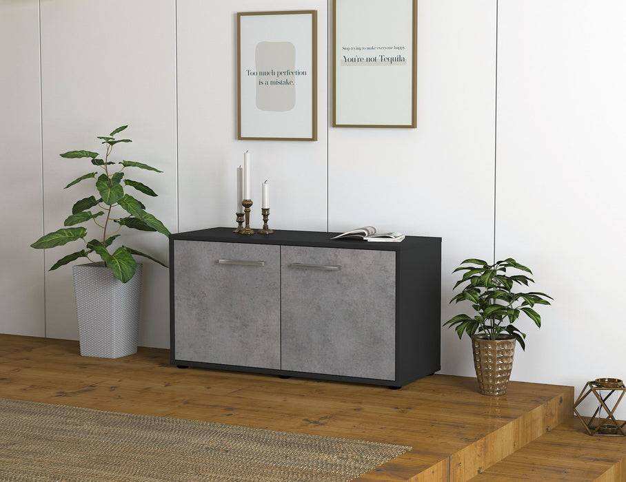 Stil Zeit Möbel Lowboard Ada, Beton mit Griffen (92x49x35cm) Jubiläumsangebot
