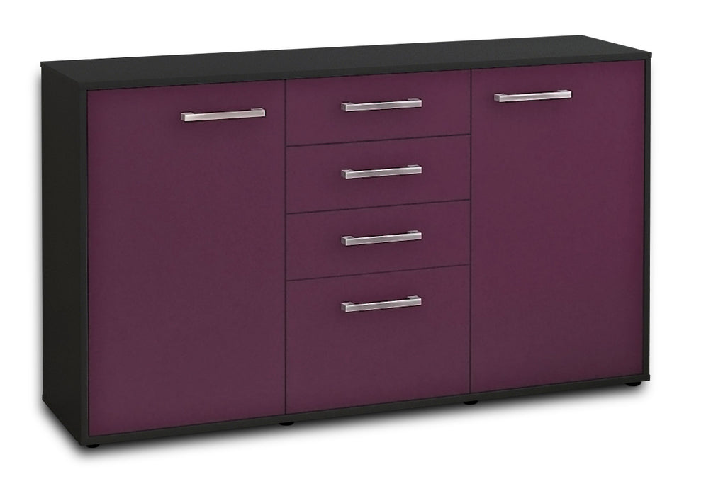 Stil Zeit Möbel Sideboard Donatella, Lila mit Griffen (136x79x35cm)