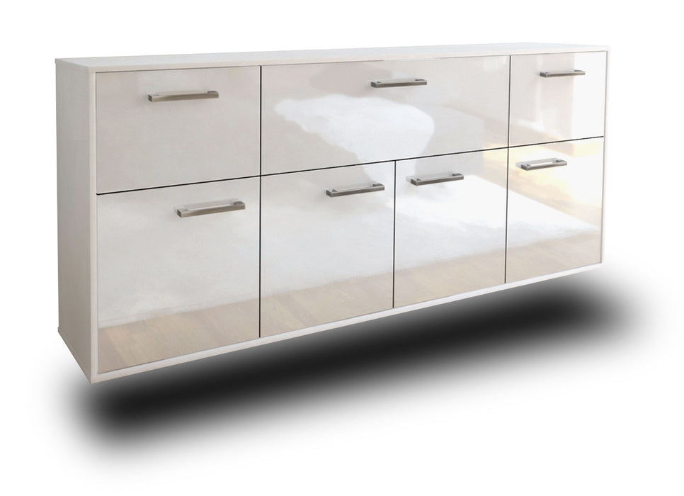 Stil Zeit Möbel Sideboard Roseville, Weiß mit Griffen, hängend (180x79x35cm)