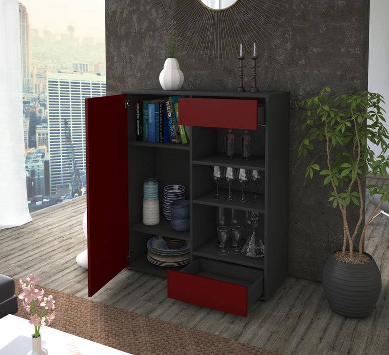 Stil Zeit Möbel Highboard Luana ,Türkis (92x108x35cm) Bestseller
