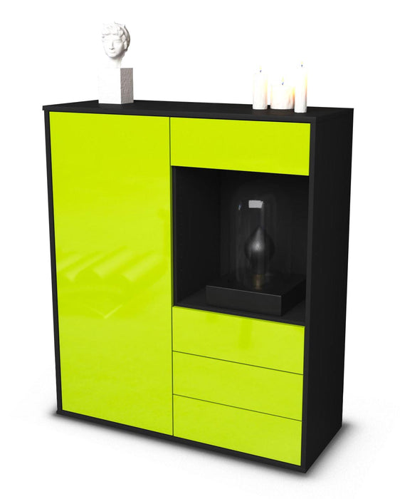 Stil Zeit Möbel Highboard Lorella ,Grün (92x108x35cm)