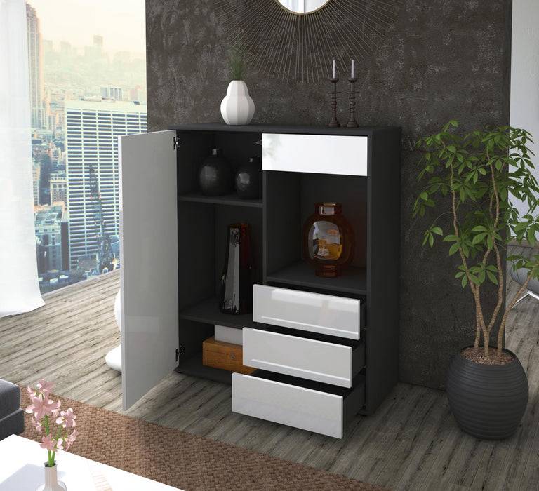 Stil Zeit Möbel Highboard Lorella ,Grün (92x108x35cm) Räumungsverkauf