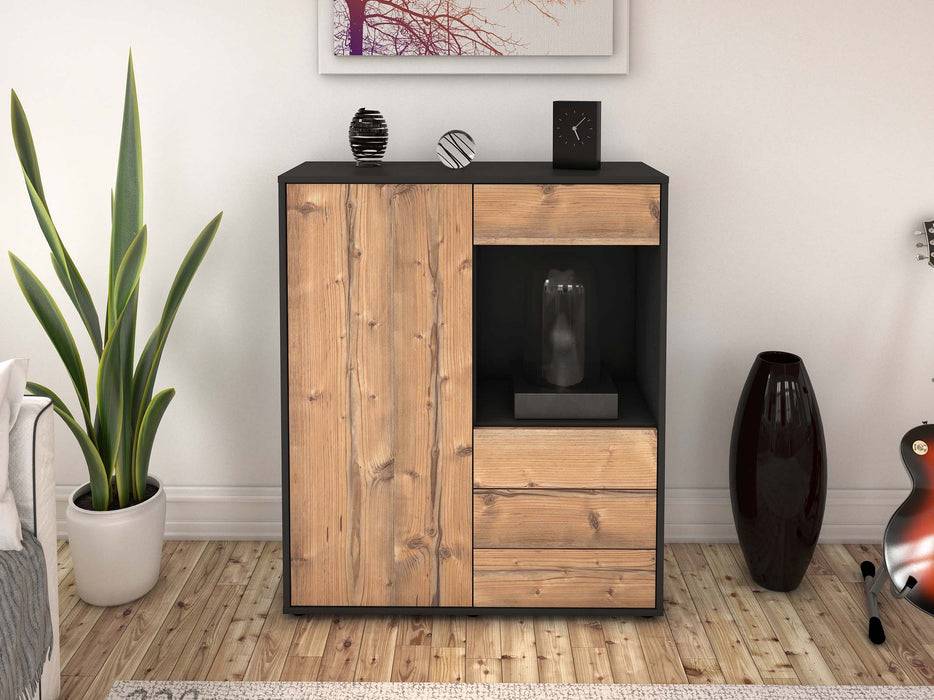 Stil Zeit Möbel Highboard Lorella ,Pinie (92x108x35cm) Kauf eins, bekomm eins gratis