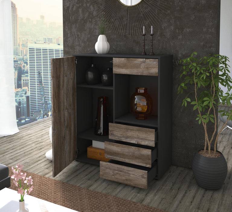 Stil Zeit Möbel Highboard Lorella ,Pinie (92x108x35cm) Kauf eins, bekomm eins gratis