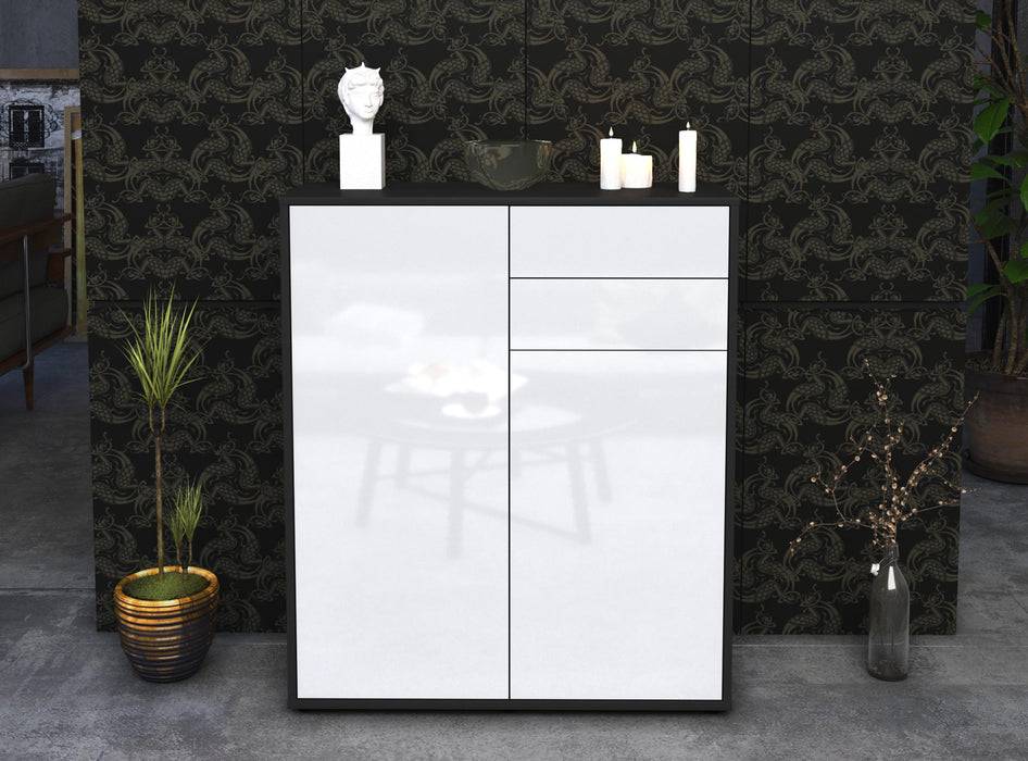 Stil Zeit Möbel Highboard Lisann ,Weiß (92x108x35cm) Tägliche Deals