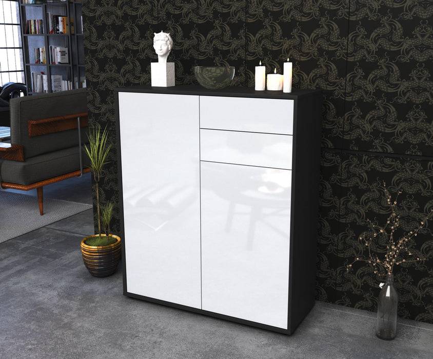 Stil Zeit Möbel Highboard Lisann ,Weiß (92x108x35cm) Tägliche Deals