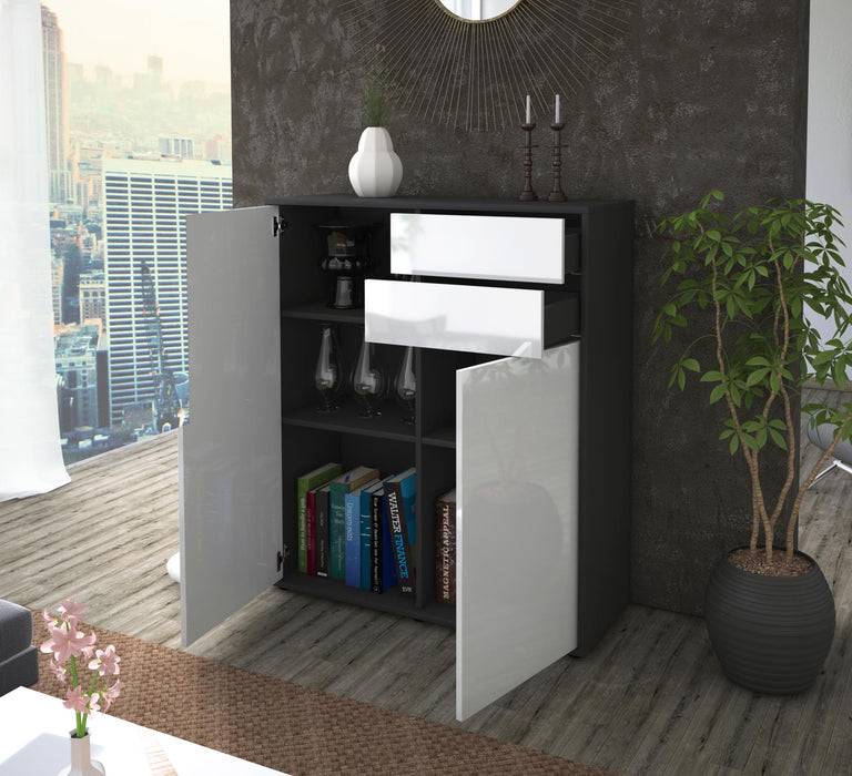 Stil Zeit Möbel Highboard Lisann ,Weiß (92x108x35cm) Tägliche Deals