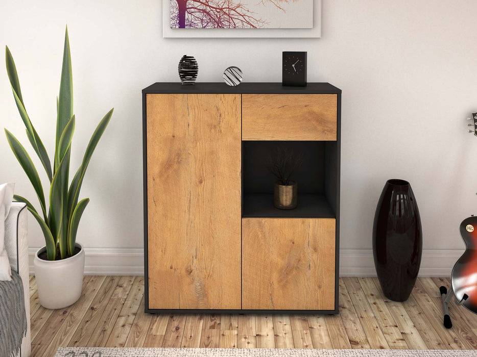 Stil Zeit Möbel Highboard Lisa ,Eiche (92x108x35cm) Sonderangebote