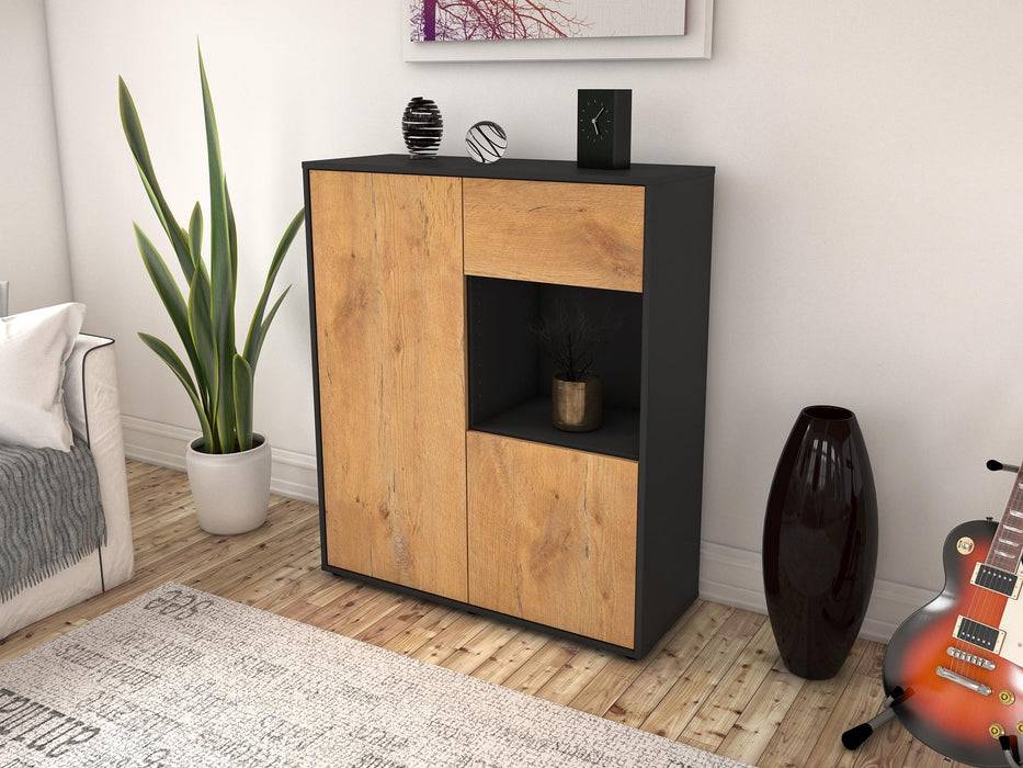 Stil Zeit Möbel Highboard Lisa ,Eiche (92x108x35cm) Sonderangebote