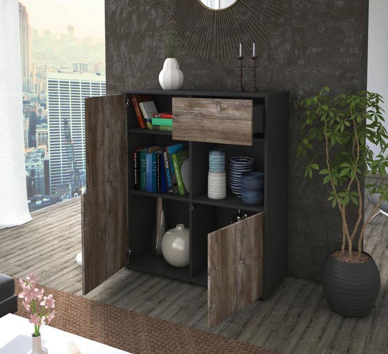 Stil Zeit Möbel Highboard Lisa ,Eiche (92x108x35cm) Sonderangebote
