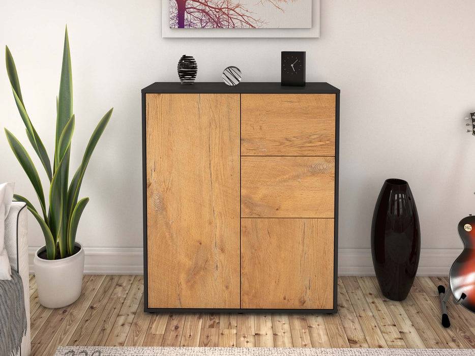 Stil Zeit Möbel Highboard Letizia ,Eiche (92x108x35cm) Riesige Ersparnisse