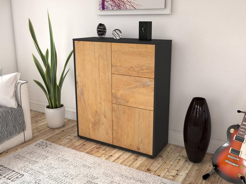 Stil Zeit Möbel Highboard Letizia ,Eiche (92x108x35cm) Riesige Ersparnisse