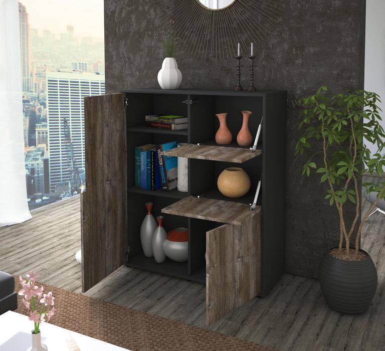 Stil Zeit Möbel Highboard Letizia ,Eiche (92x108x35cm) Riesige Ersparnisse