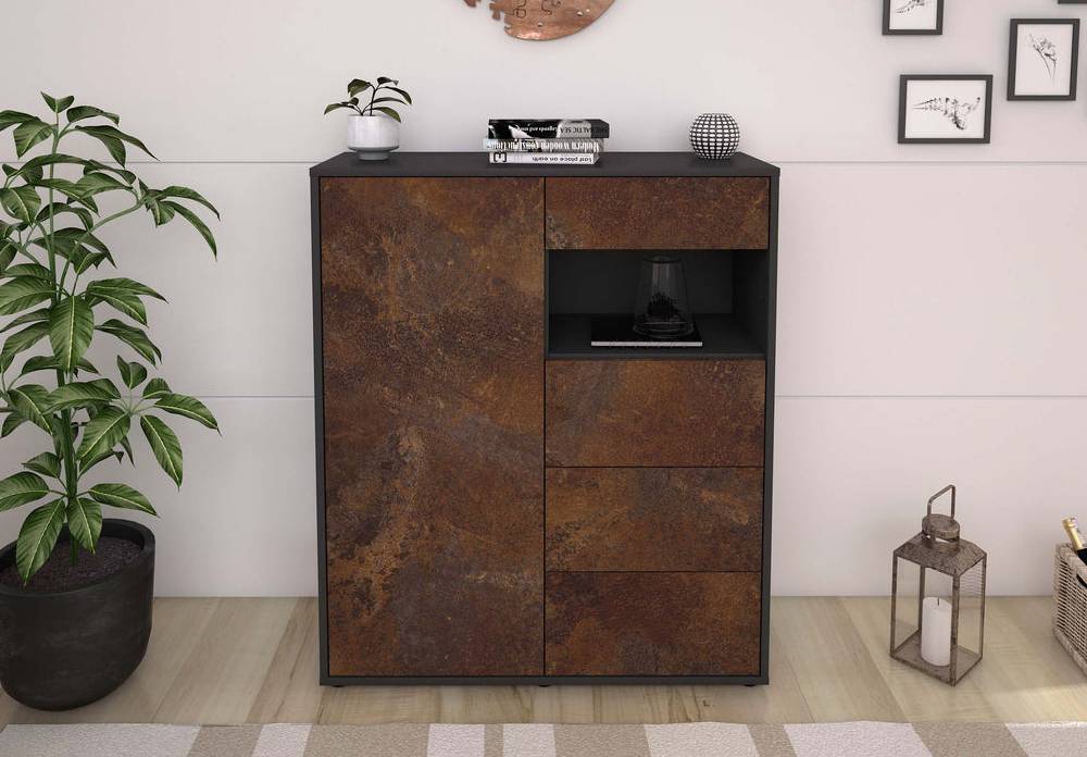 Stil Zeit Möbel Highboard Lavinia ,Rost (92x108x35cm) VIP-Rabatte