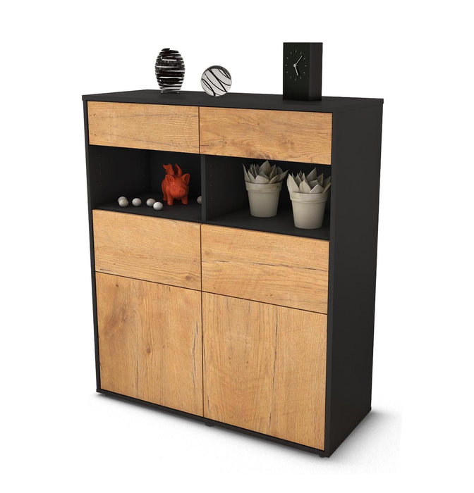 Stil Zeit Möbel Highboard Karolin ,Eiche (92x108x35cm)