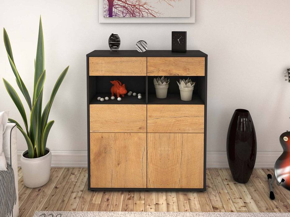 Stil Zeit Möbel Highboard Karolin ,Eiche (92x108x35cm) Tiefpreis