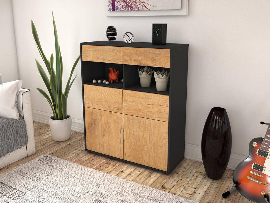 Stil Zeit Möbel Highboard Karolin ,Eiche (92x108x35cm) Tiefpreis