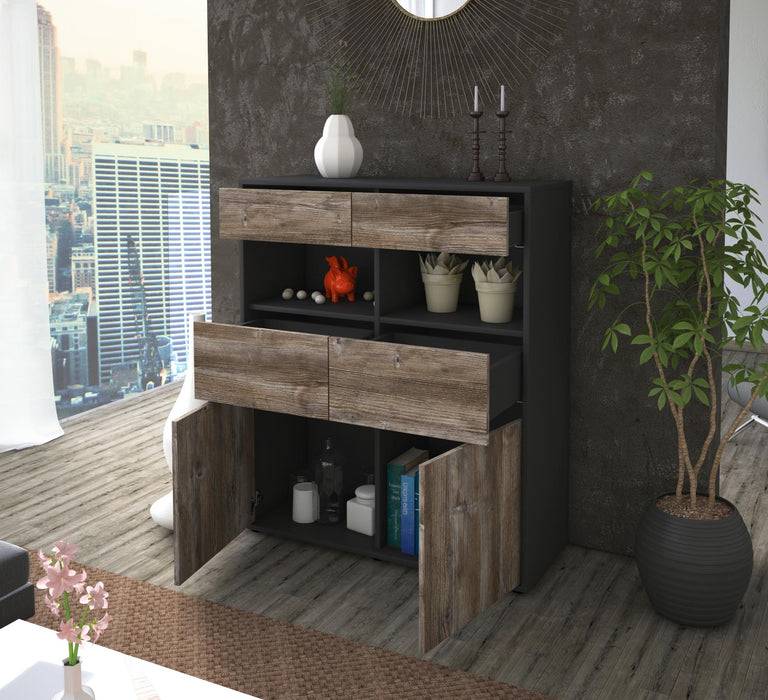 Stil Zeit Möbel Highboard Karolin ,Eiche (92x108x35cm) Tiefpreis
