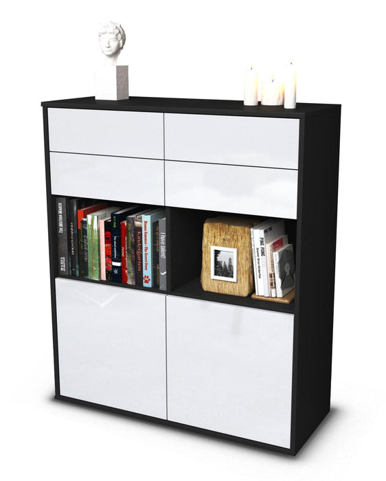 Stil Zeit Möbel Highboard Joelina ,Weiß (92x108x35cm)