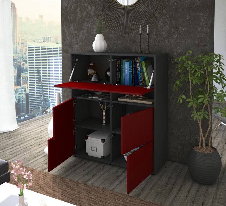 Stil Zeit Möbel Highboard Jasmin ,Türkis (92x108x35cm) Wochenangebot