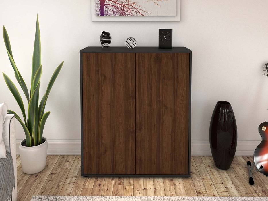 Stil Zeit Möbel Highboard Gioia ,Walnuss (92x108x35cm) Kostenlose Rückgabe
