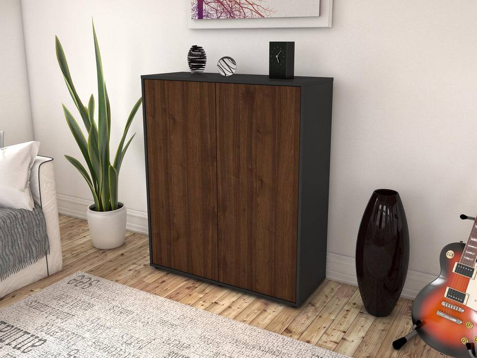 Stil Zeit Möbel Highboard Gioia ,Walnuss (92x108x35cm) Kostenlose Rückgabe