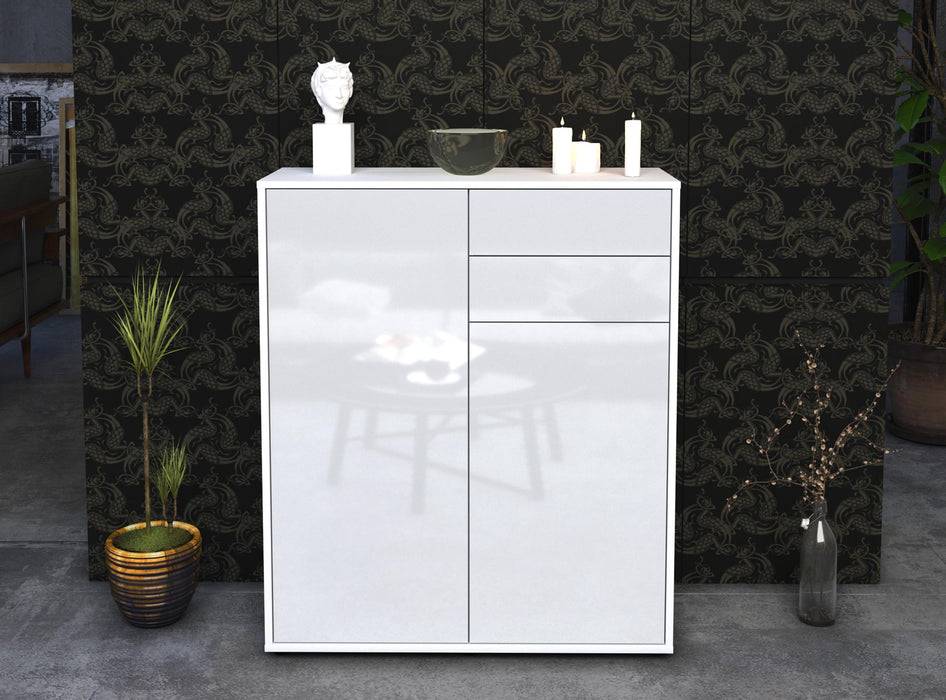 Stil Zeit Möbel Highboard Lisann ,Weiß (92x108x35cm) Neueste Stile