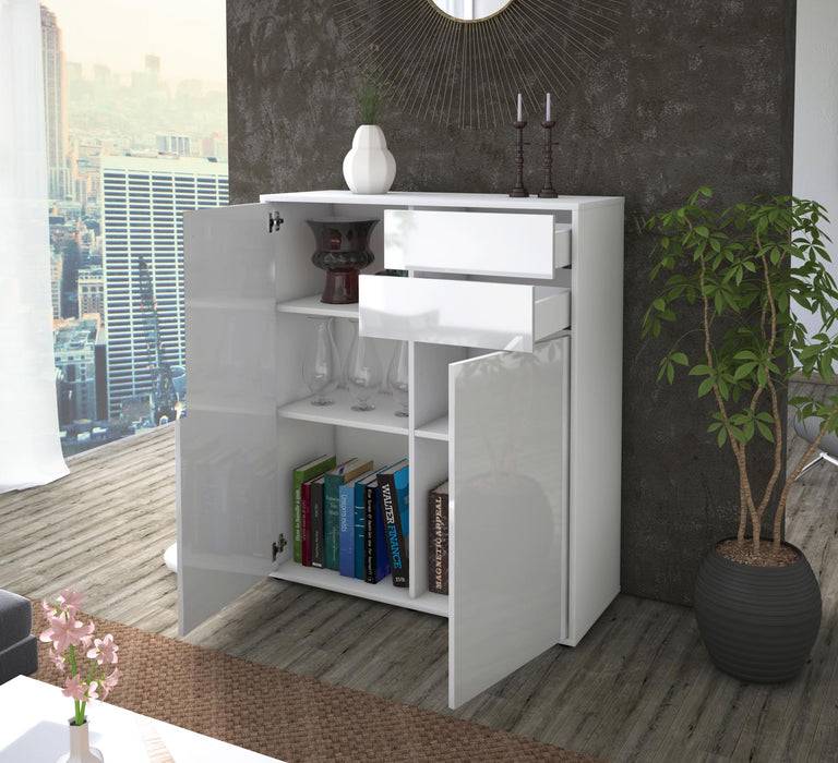 Stil Zeit Möbel Highboard Lisann ,Weiß (92x108x35cm) Neueste Stile