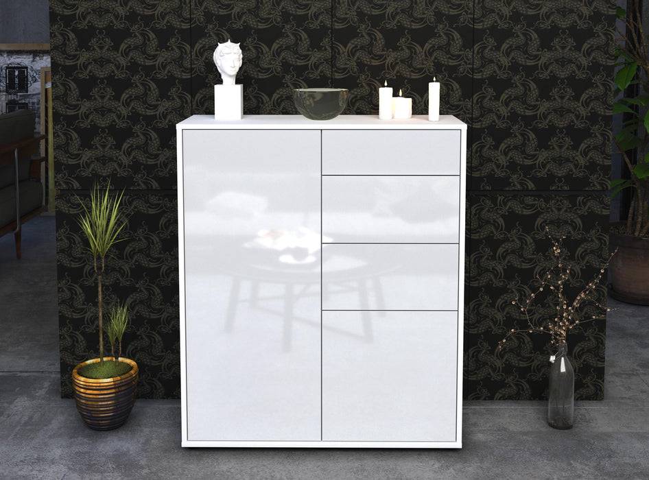 Stil Zeit Möbel Highboard Linda ,Weiß (92x108x35cm) Letzte 2 Tage