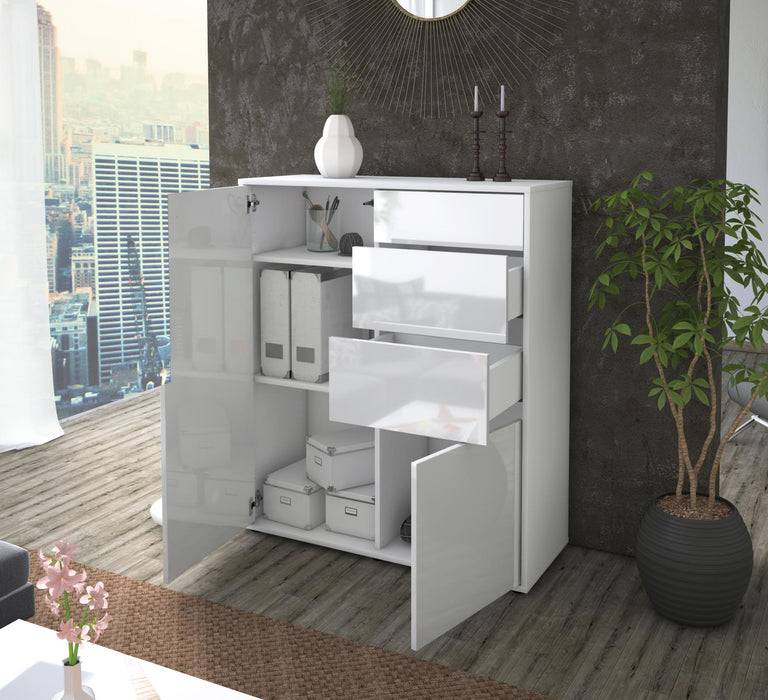 Stil Zeit Möbel Highboard Linda ,Weiß (92x108x35cm) Letzte 2 Tage