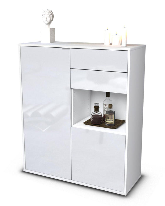 Stil Zeit Möbel Highboard Leona ,Weiß (92x108x35cm)