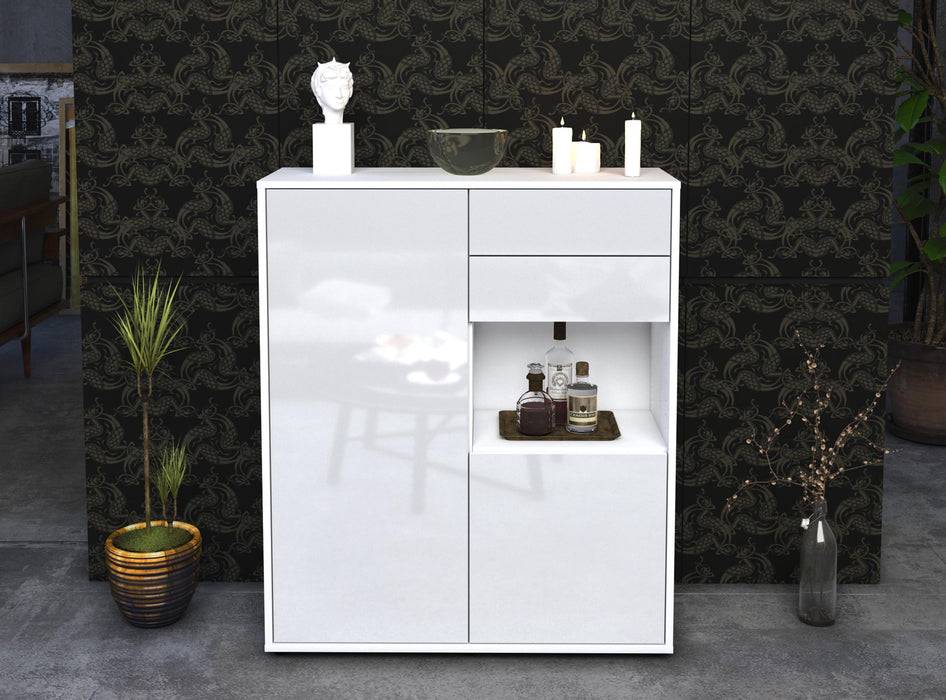 Stil Zeit Möbel Highboard Leona ,Weiß (92x108x35cm) Zeitbegrenzte Promotion
