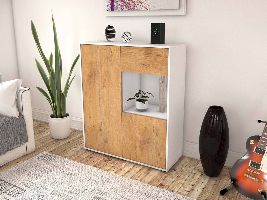 Stil Zeit Möbel Highboard Larina ,Eiche (92x108x35cm) Bis zu 60% Rabatt