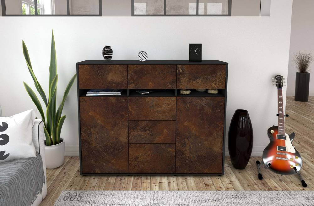 Stil Zeit Möbel Highboard Viviana ,Rost (136x108x35cm) Nur für heute