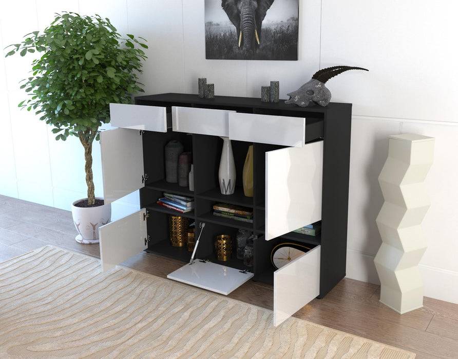 Stil Zeit Möbel Highboard Viola ,Grau (136x108x35cm) Vierteljährliche Förderung
