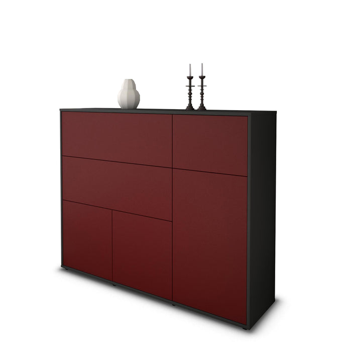 Stil Zeit Möbel Highboard Valentina ,Bordeaux (136x108x35cm)