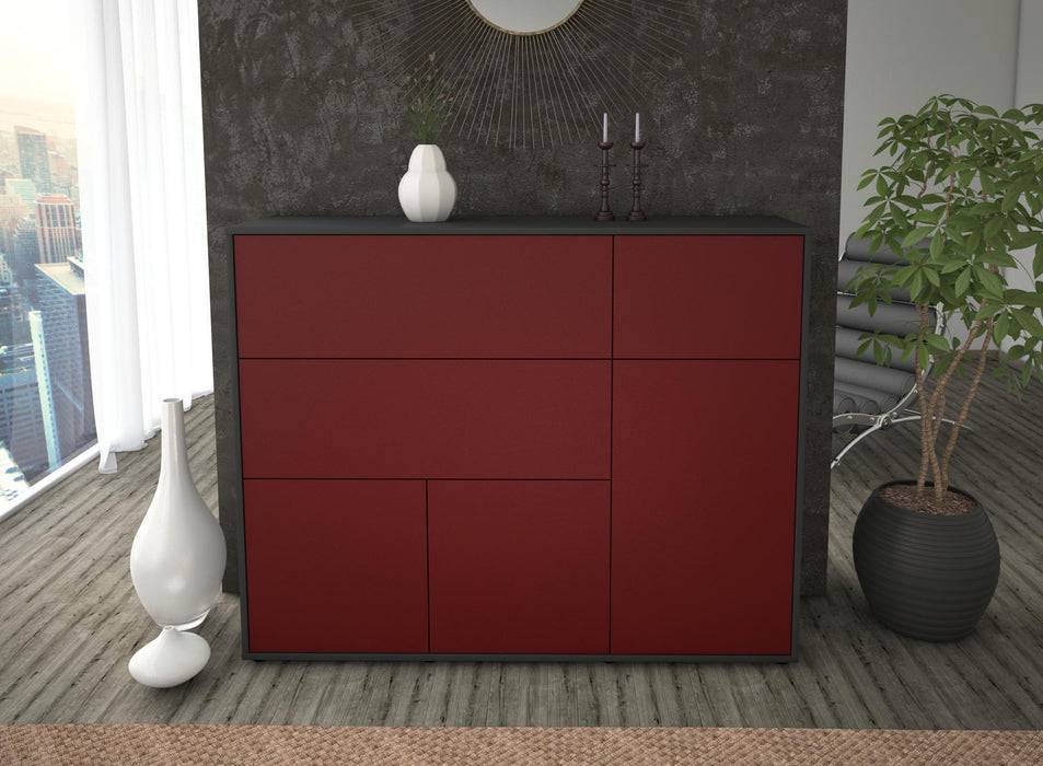 Stil Zeit Möbel Highboard Valentina ,Bordeaux (136x108x35cm) Bis zu 55% Rabatt
