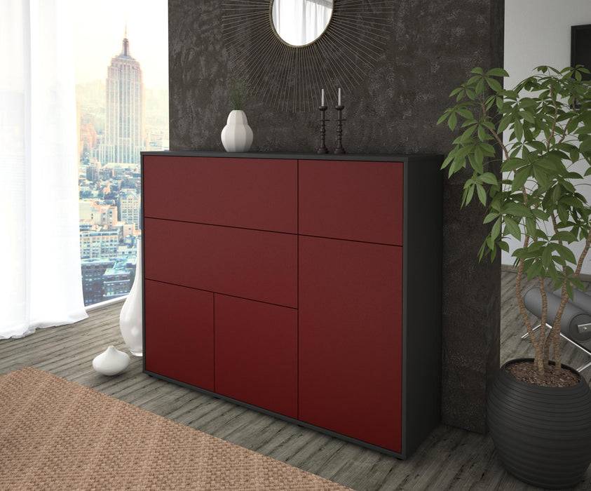 Stil Zeit Möbel Highboard Valentina ,Bordeaux (136x108x35cm) Bis zu 55% Rabatt