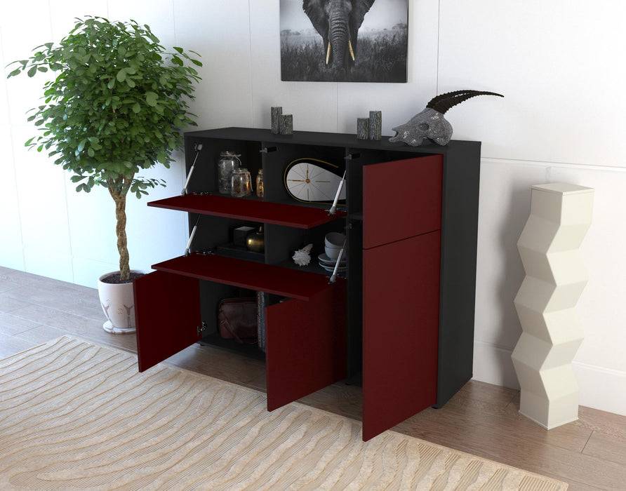 Stil Zeit Möbel Highboard Valentina ,Bordeaux (136x108x35cm) Bis zu 55% Rabatt