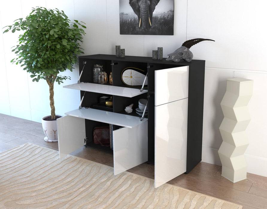 Stil Zeit Möbel Highboard Valentina ,Orange (136x108x35cm) Discount Store für neue Produkte
