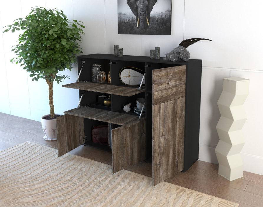 Stil Zeit Möbel Highboard Valentina ,Eiche (136x108x35cm) Nur noch ein Tag übrig