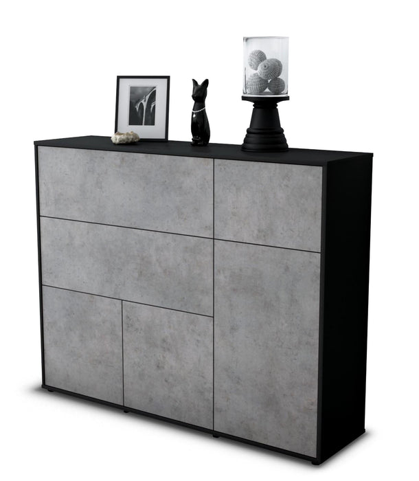 Stil Zeit Möbel Highboard Valentina ,Beton (136x108x35cm)
