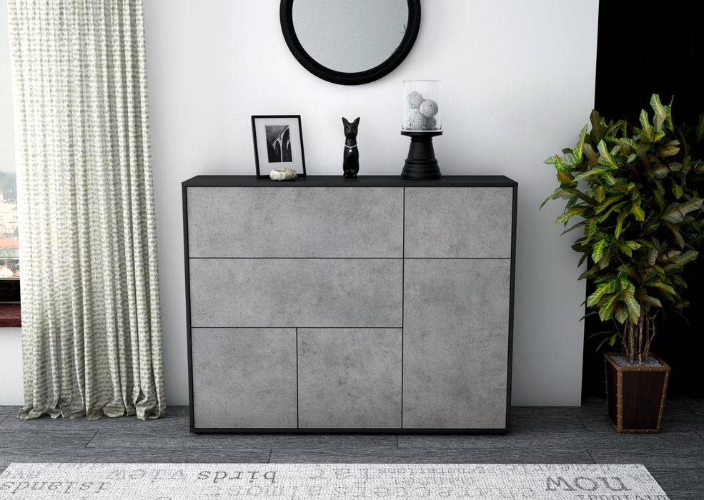 Stil Zeit Möbel Highboard Valentina ,Beton (136x108x35cm) Super Rabatt